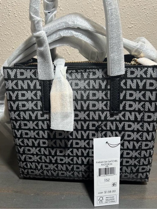 DKNYC Handbags - DKNYC Black & White Logo Farah Mini Satchel